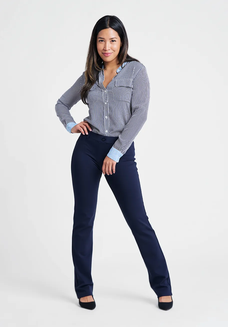 Straight-Leg | Classic Dress Pant Yoga Pants (Navy)