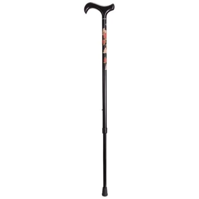 Summer Rose Adjustable Derby Handle Carbon Fiber Cane