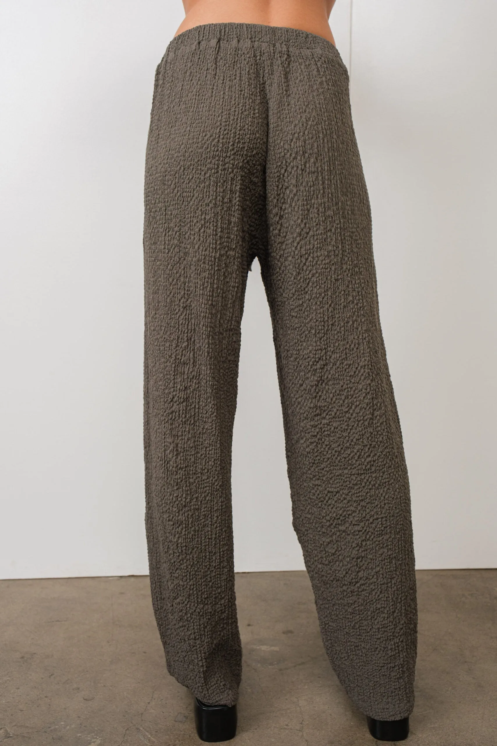 Textured Wide Leg Pants