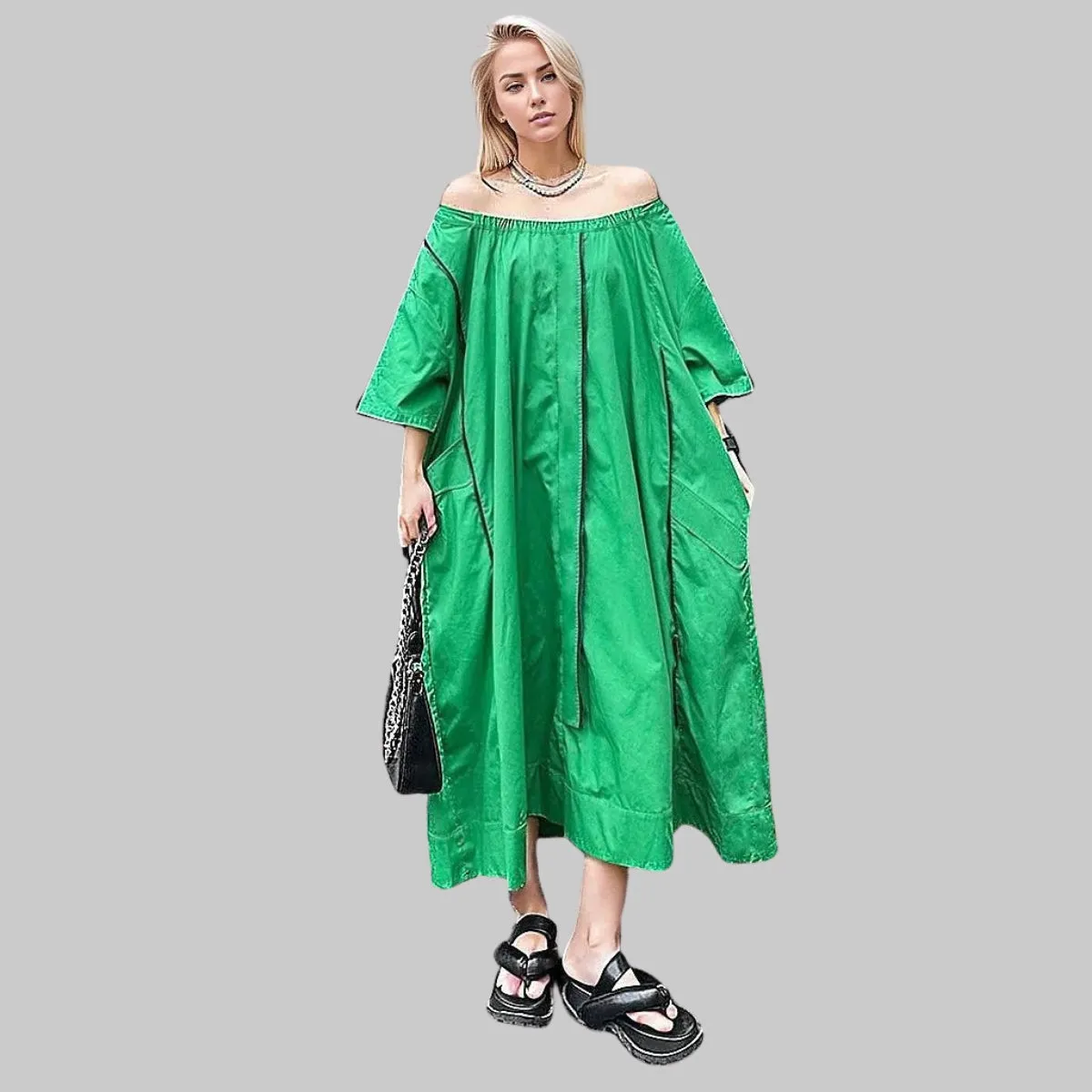 Urban Meets Urban Relaxed Fit Green Dress