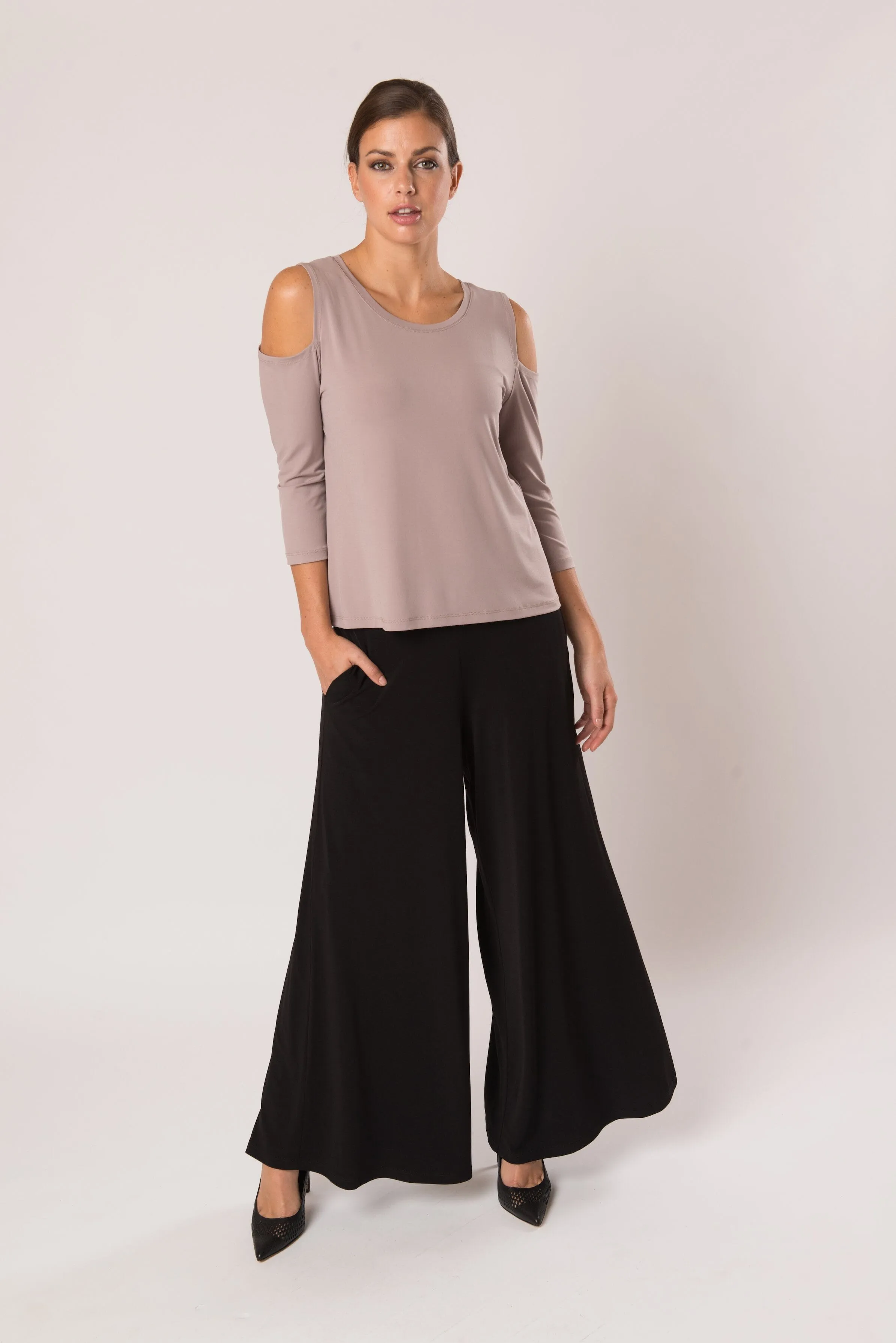 Wide Leg Pant - Oyster