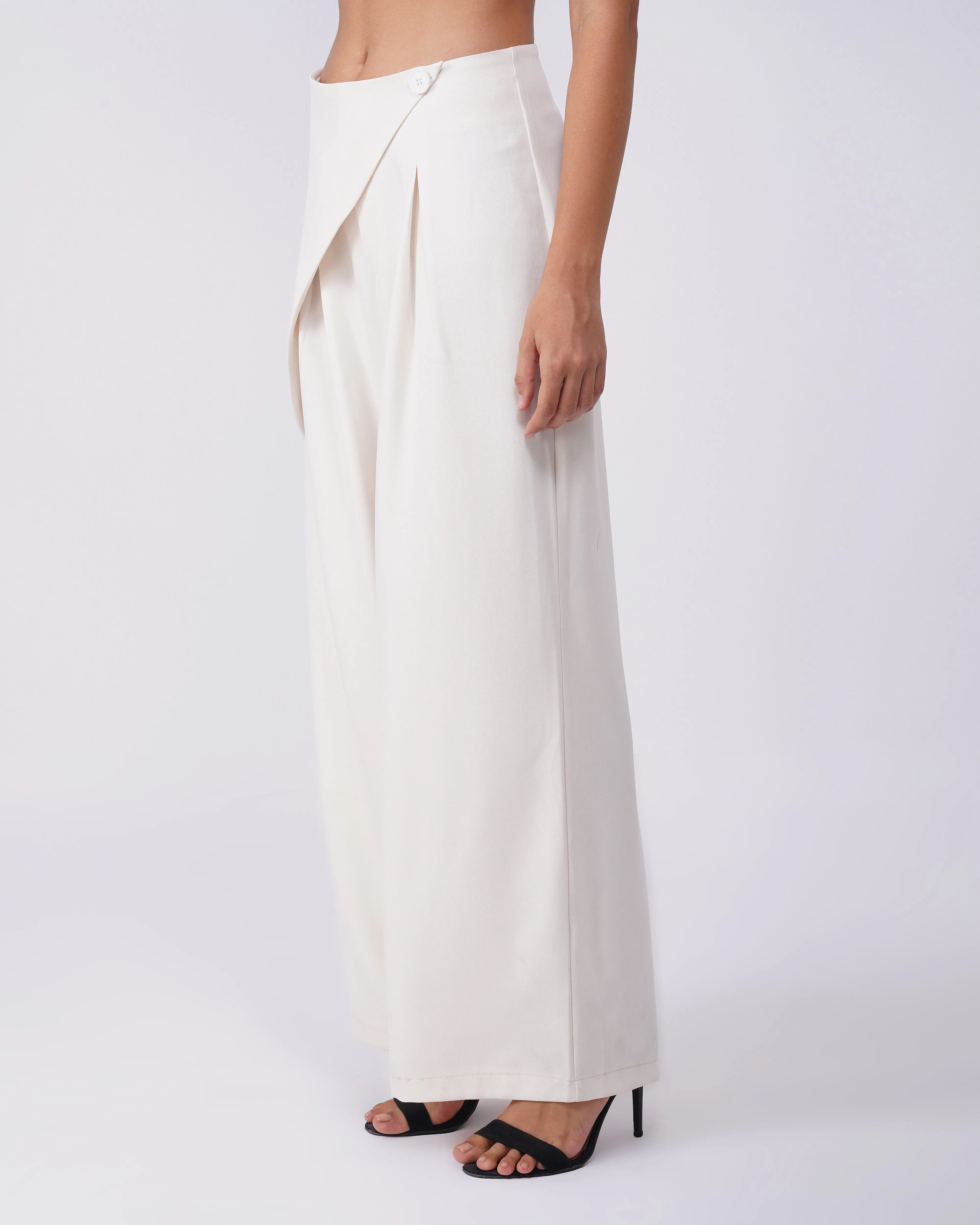 WIDE LEG TROUSERS WITH WRAP AROUND