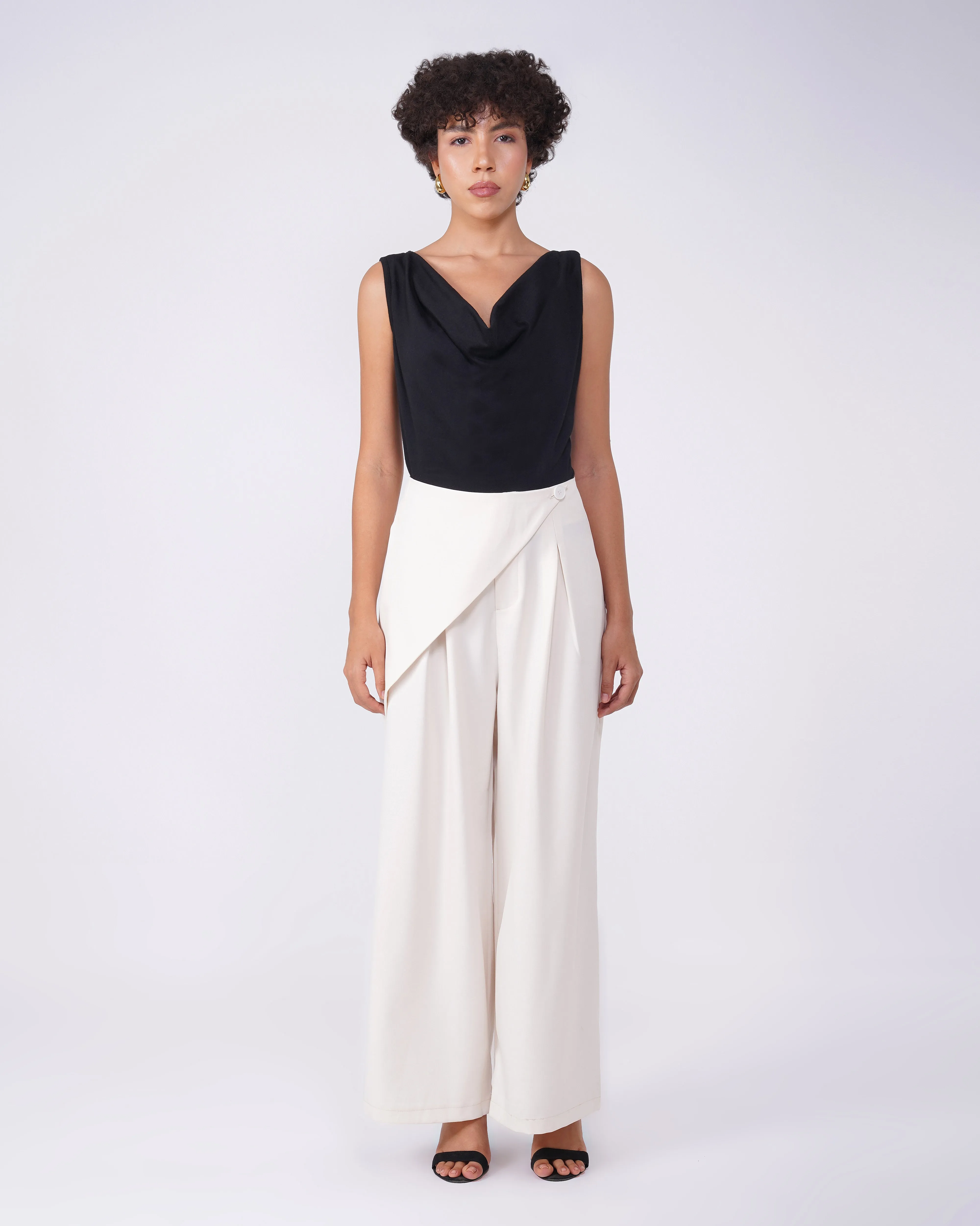 WIDE LEG TROUSERS WITH WRAP AROUND