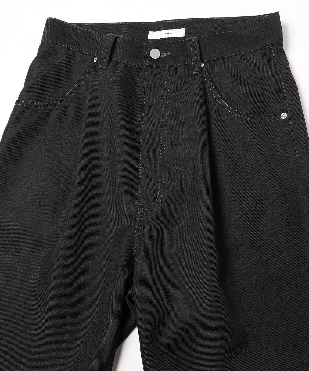 WIDE ONE TUCK STRAIGHT PANTS "BLACK"